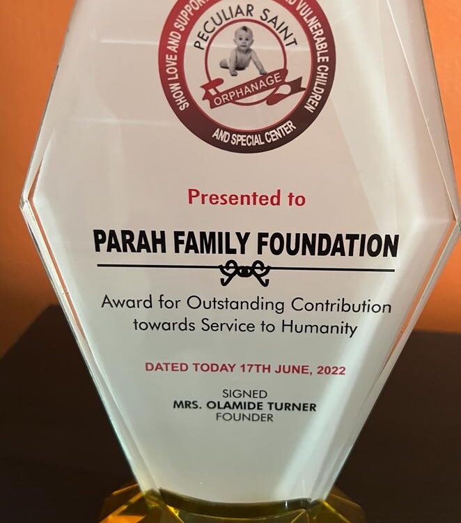 Peculiar Saints Orphanage Honours Parah Family Foundation